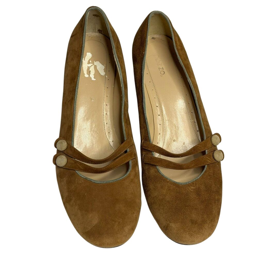 Pazzo Nack Suede Mary Jane Heel Shoe Pump Tan Women 9
